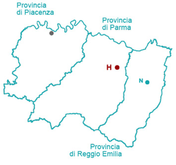 Mappa dei Siat Emilia occidentale