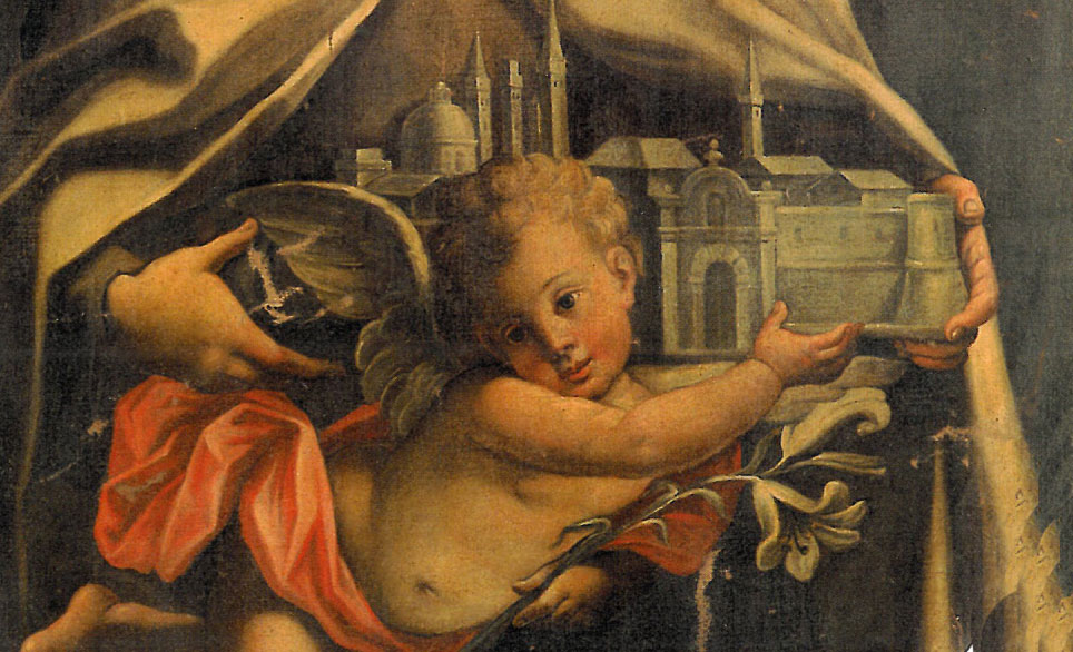 Giuseppe Marchetti, S. Teresa che regge, con l'aiuto di un angelo, la città di Forlì, Azienda Usl di Forlì
