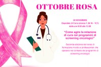 Ultima iniziativa del ciclo "Ottobre Rosa" dedicata alla prevenzione del Tumore al Seno